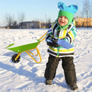 Kids Metal Wheelbarrow with Easy-Grip Handles – Light Green