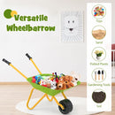 Kids Metal Wheelbarrow with Easy-Grip Handles – Light Green