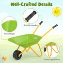 Kids Metal Wheelbarrow with Easy-Grip Handles – Light Green