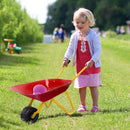 Kids Metal Wheelbarrow with Easy-Grip Handles – Red
