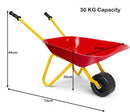 Kids Metal Wheelbarrow with Easy-Grip Handles – Red