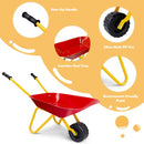 Kids Metal Wheelbarrow with Easy-Grip Handles – Red