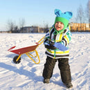 Kids Metal Wheelbarrow with Easy-Grip Handles – Red