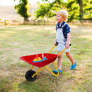 Kids Metal Wheelbarrow with Easy-Grip Handles – Red