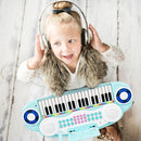 37-Key Kids Keyboard with Microphone and Music Stand – Blue