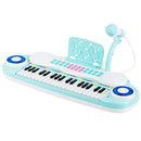 37-Key Kids Keyboard with Microphone and Music Stand – Blue