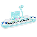 37-Key Kids Keyboard with Microphone and Music Stand – Blue
