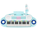 37-Key Kids Keyboard with Microphone and Music Stand – Blue