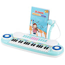 37-Key Kids Keyboard with Microphone and Music Stand – Blue