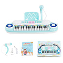 37-Key Kids Keyboard with Microphone and Music Stand – Blue