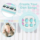 37-Key Kids Keyboard with Microphone and Music Stand – Blue