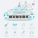 37-Key Kids Keyboard with Microphone and Music Stand – Blue