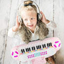 37-Key Kids Keyboard with Microphone and Music Stand – Pink