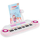 37-Key Kids Keyboard with Microphone and Music Stand – Pink