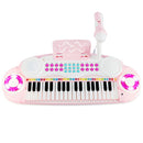 37-Key Kids Keyboard with Microphone and Music Stand – Pink