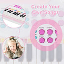 37-Key Kids Keyboard with Microphone and Music Stand – Pink