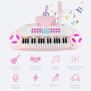 37-Key Kids Keyboard with Microphone and Music Stand – Pink