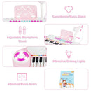 37-Key Kids Keyboard with Microphone and Music Stand – Pink