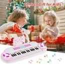 37-Key Kids Keyboard with Microphone and Music Stand – Pink