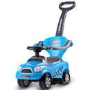 3-in-1 Toddler Push Car with Removable Handle – Blue