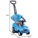 3-in-1 Toddler Push Car with Removable Handle – Blue