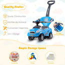 3-in-1 Toddler Push Car with Removable Handle – Blue