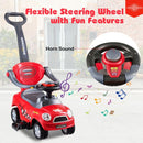 3-in-1 Toddler Push Car with Removable Handle – Red