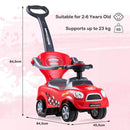 3-in-1 Toddler Push Car with Removable Handle – Red