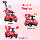3-in-1 Toddler Push Car with Removable Handle – Red