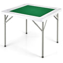 Folding Mahjong Table with Cup Holders – Green and White