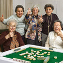 Folding Mahjong Table with Cup Holders – Green and White