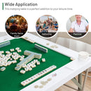 Folding Mahjong Table with Cup Holders – Green and White