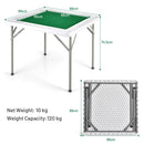 Folding Mahjong Table with Cup Holders – Green and White