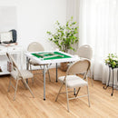 Folding Mahjong Table with Cup Holders – Green and White