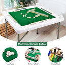 Folding Mahjong Table with Cup Holders – Green and White