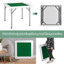 Folding Mahjong Table with Cup Holders – Green and White