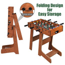Folding Foosball Table with Two Balls – Brown