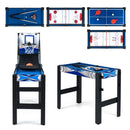 6-in-1 Multi-Game Table with Basketball – Blue, Black and White