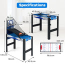 6-in-1 Multi-Game Table with Basketball – Blue, Black and White