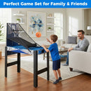 6-in-1 Multi-Game Table with Basketball – Blue, Black and White