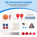 6-in-1 Multi-Game Table with Basketball – Blue, Black and White