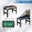 14-in-1 Multi-Game Table with Basketball and Foosball – Blue and Black