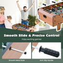 4-in-1 Tabletop Game Set with Foosball and Billiards – Brown