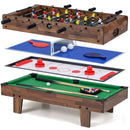 4-in-1 Tabletop Game Set with Foosball and Billiards – Natural