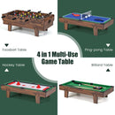 4-in-1 Tabletop Game Set with Foosball and Billiards – Natural