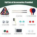 4-in-1 Tabletop Game Set with Foosball and Billiards – Natural