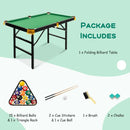 122 cm Folding Pool Table with Accessories – Green