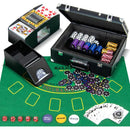 300-Piece Poker Chip Set with Card Shuffler – Black