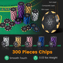 300-Piece Poker Chip Set with Card Shuffler – Black