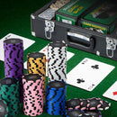 600-Piece Poker Chip Set with Card Shuffler – Black